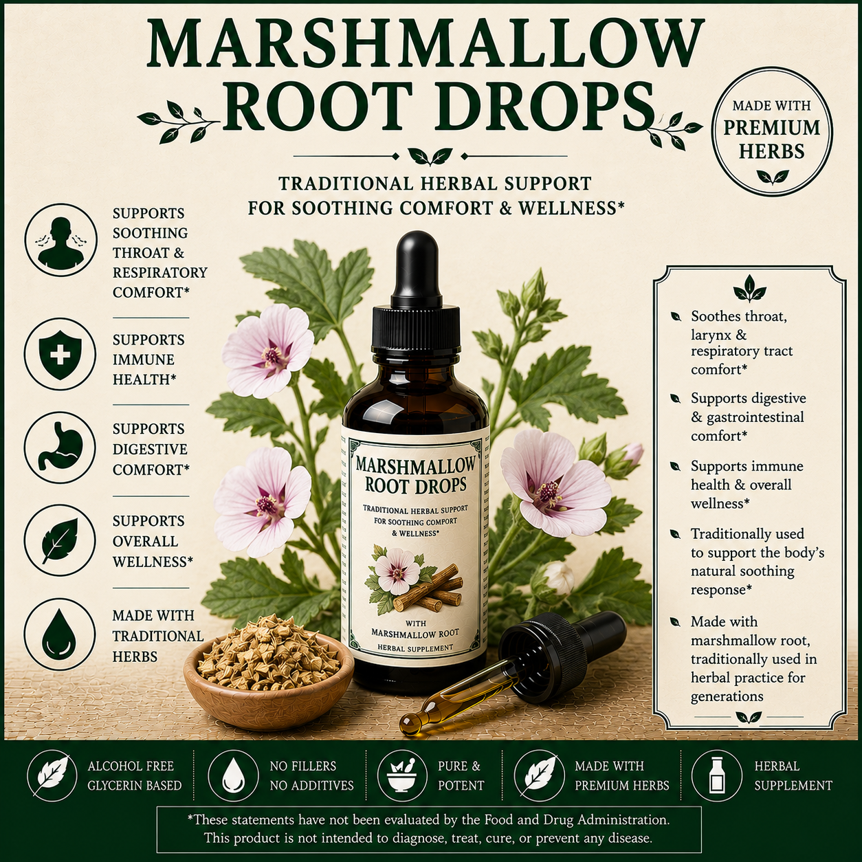 Marshmallow Root Drops-Digestive Support