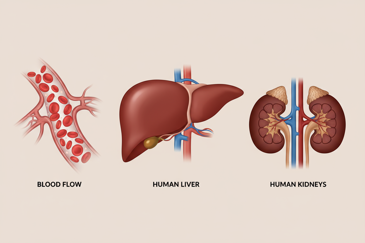 blood, liver, and kidney